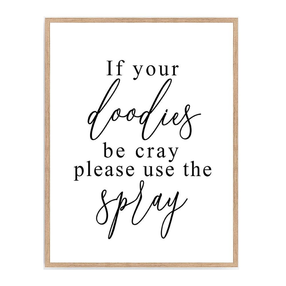 If Your Doodies Be Cray Please Use Your Spray Bathroom Sign Print, Farmhouse Style Sign Décor Po... | Amazon (US)