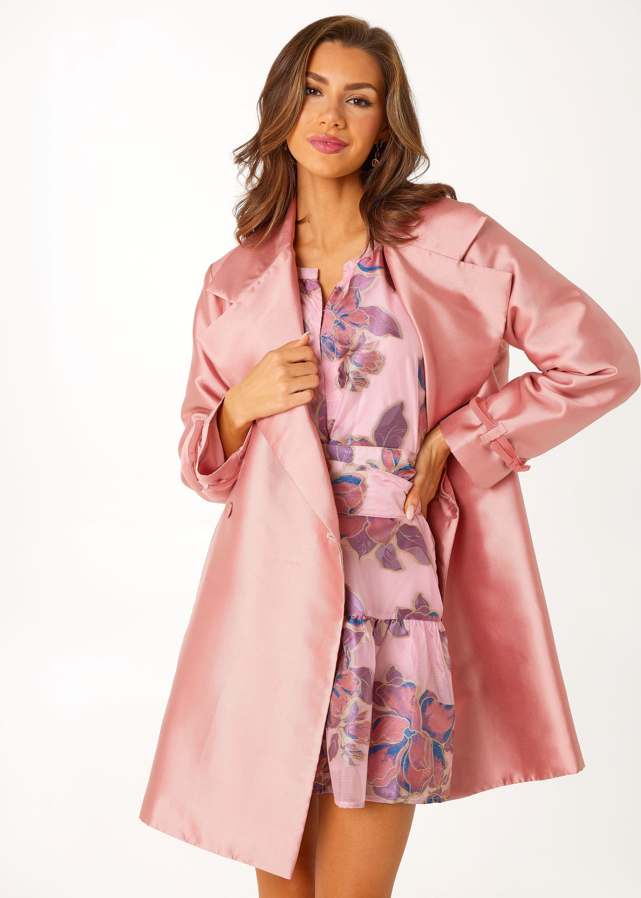 Marisol Coat Blush Mikado | Abbey Glass