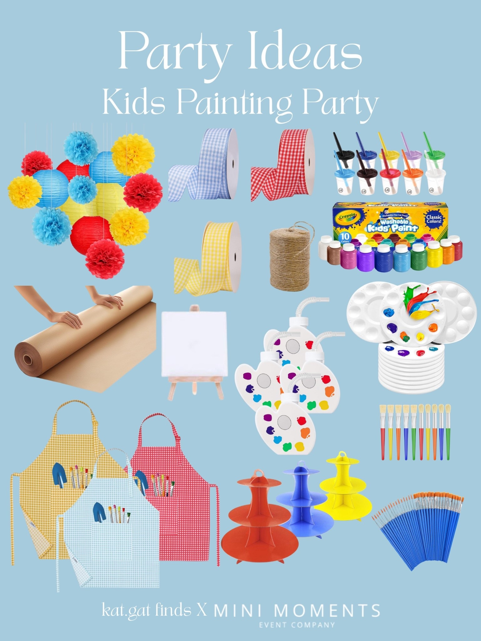 KIDS PAINTING PARTY 🎨

Obsessed with how easy (and adorable) it is to throw together a creative little party with these Amazon finds!! Primary colors, mini easels, paint trays, and the cutest aprons you’ve ever seen 😍🖌️✨

Set it up, roll out the kraft paper, and let the kiddos create their own masterpieces — with minimal mess for you 🙌🏼

🛒 Linking everything you need to host your own DIY paint party — from decor to brushes — on my LTK!
Tap to shop the entire party setup 💛💙❤️

#AmazonFinds #LTKParty #KatGatFinds #PaintingParty #KidsPartyIdeas #MomLifeHacks #PartyOnABudget #CreativePlay #PrimaryColorParty #AmazonMustHaves

#LTKKids #LTKFindsUnder100 #LTKParties