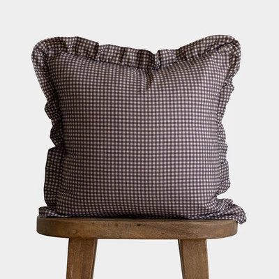 Plum Mini Gingham Ruffle - 18" | 20" | 22" | Woven Nook