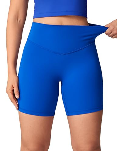 UNISSU Hugcurve No Front Seam Biker Shorts 6'' Lightning Blue X-Small | Amazon (US)