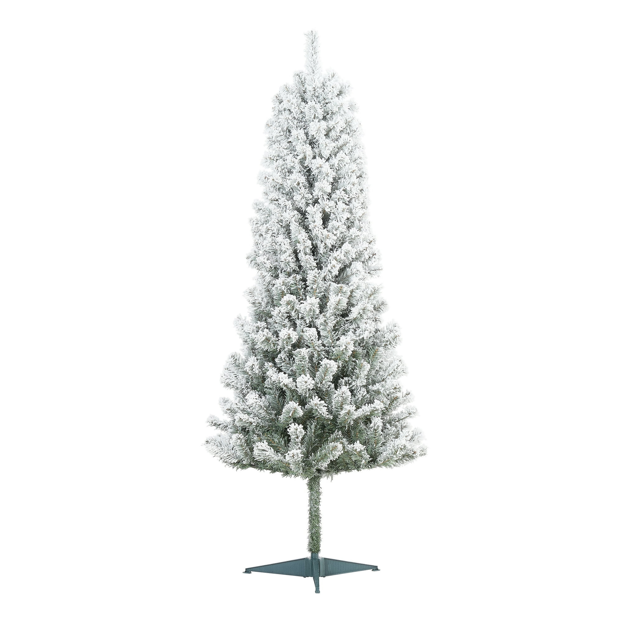 Holiday Time Un-Lit Snow-Flocked Pine Artificial Christmas Tree, 6', White | Walmart (US)