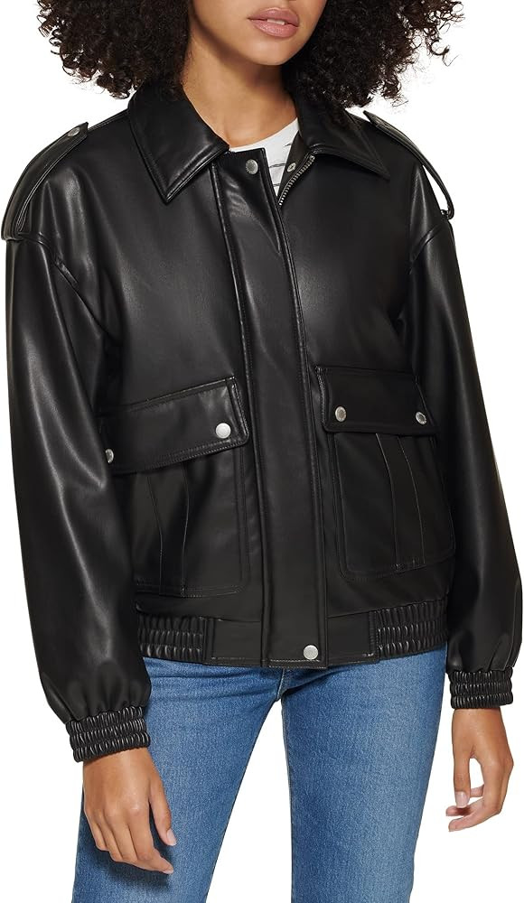 Levi's Women's Faux Leather Dad Bomber Jacket | Amazon (US)