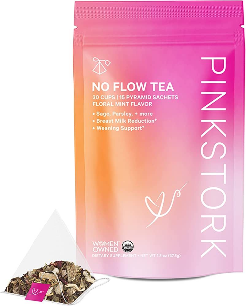 Pink Stork No Flow Tea: Organic Sage Tea to Naturally Reduce Breast Milk Production & Stop Breast... | Amazon (US)