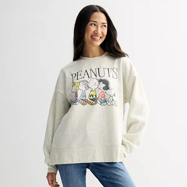 Juniors' Peanuts Snoopy Quarter-Snap Fleece Pullover | Kohl's