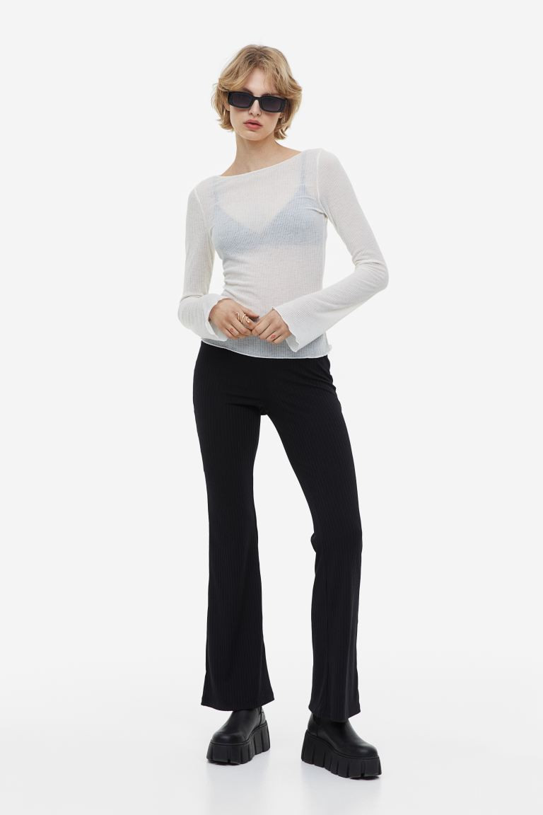 Flared Leggings - Black - Ladies | H&M US | H&M (US + CA)