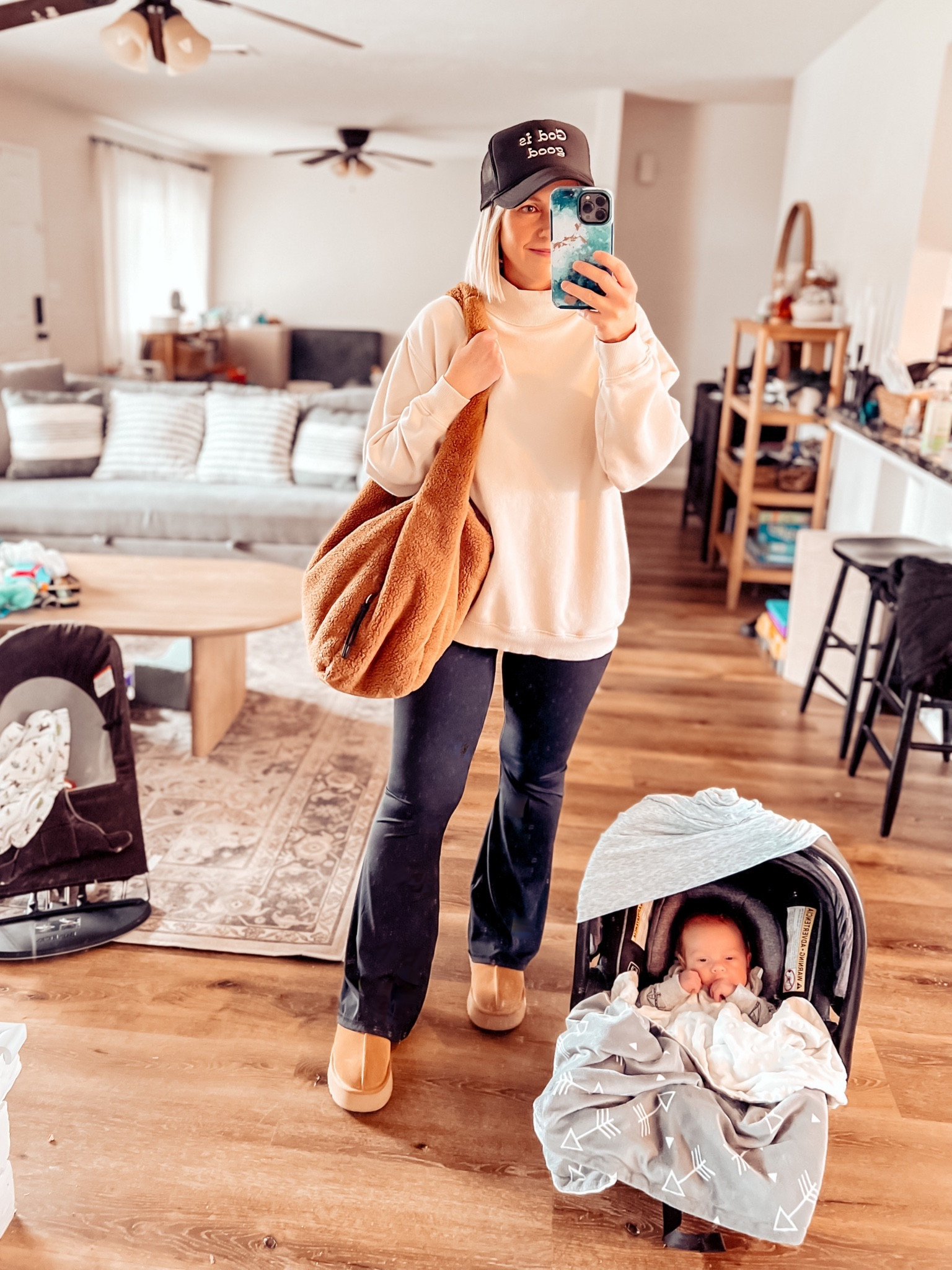 amazon flare leggings on sale • free people cozy carryall • trucker hat

#LTKfindsunder100 #LTKfindsunder50 #LTKsalealert