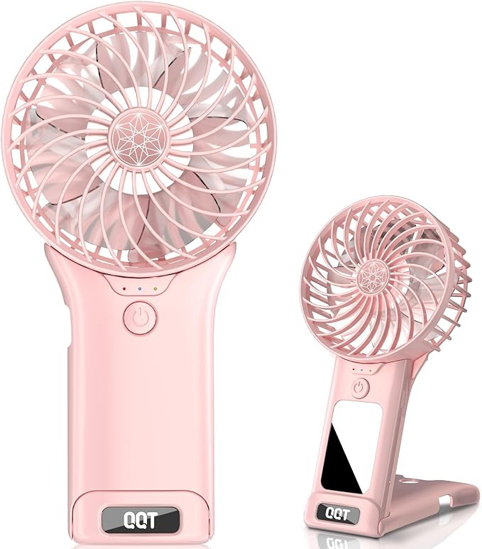 QQT Mini Handheld Fan,4 Speed Adjustable Portable Battery Operated Fans,USB Rechargeable Desk Fan... | Amazon (US)
