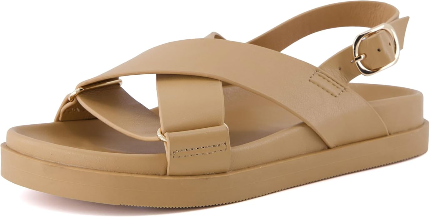 CUSHIONAIRE Eden Footbed Sandals for Women, Comfortable Arch Support Womens Sandals with Platform... | Amazon (US)