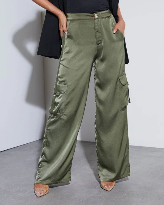 Never Impossible Satin Cargo Pants | VICI Collection