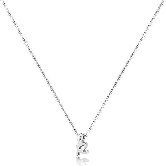 Memorjew 925 Sterling Silver Initial Necklace for Women Girls, Dainty Hypoallergenic Cursive Init... | Amazon (US)