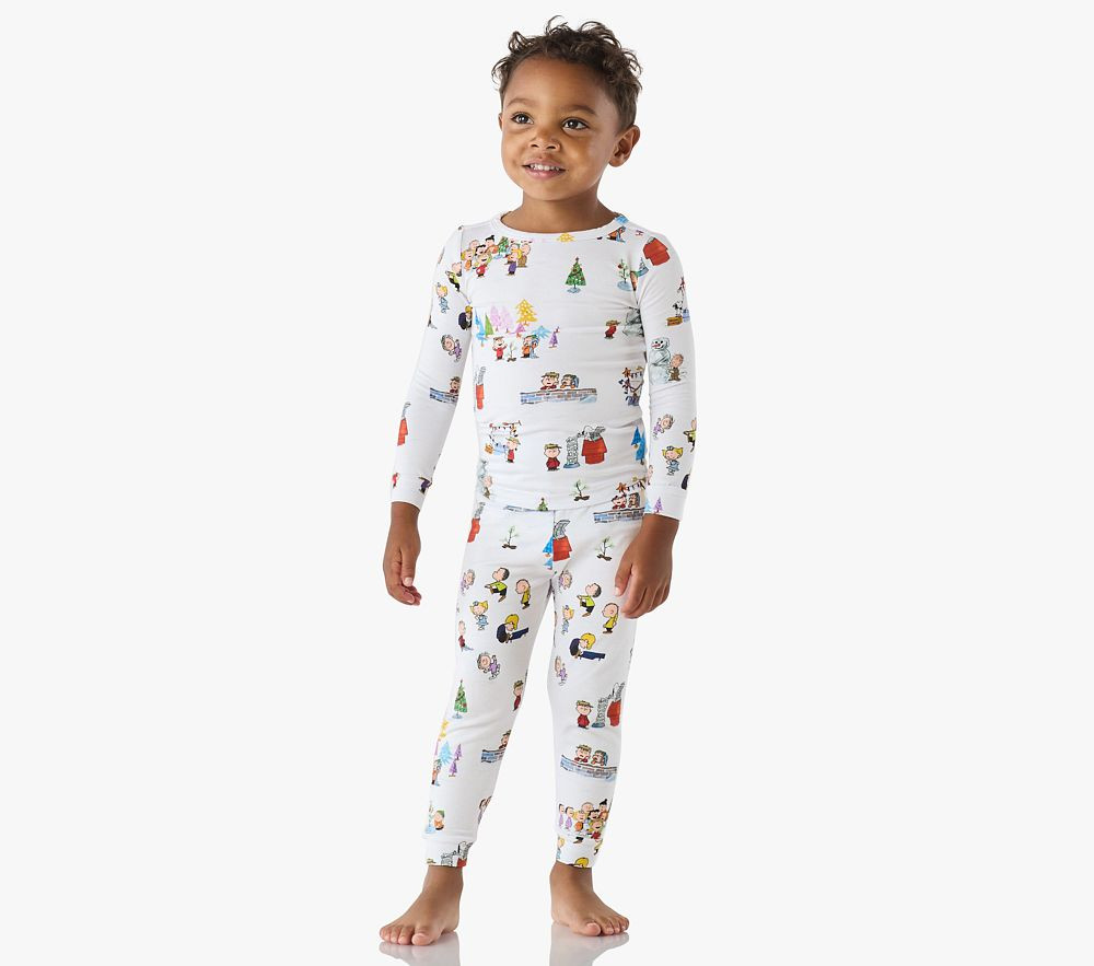Peanuts® Charlie Brown® Holiday Tight Fit Kid Pajama Set | Pottery Barn Kids