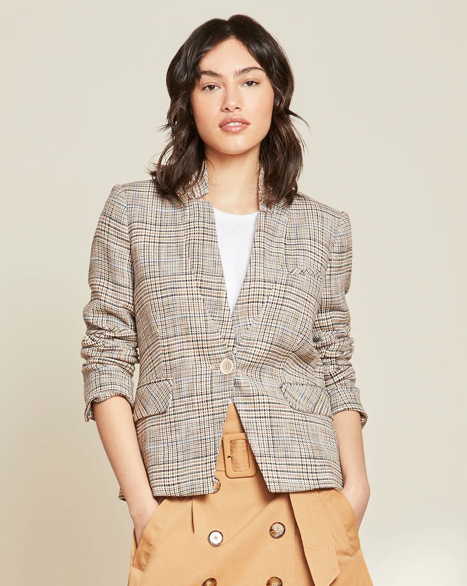 Orchid Houndstooth-Plaid Dickey Jacket | Veronica Beard