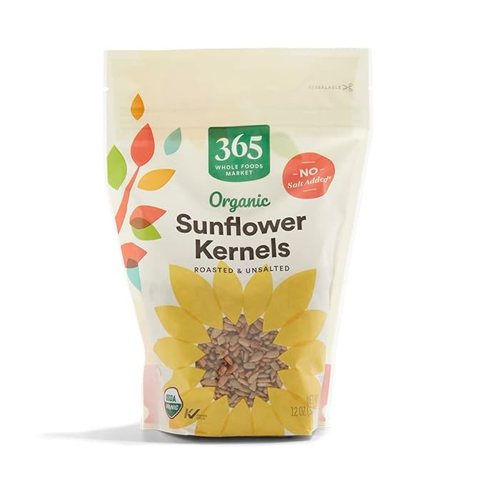 365 by Whole Foods Market, Organic Roasted Unsalted Sunflower Kernals, 12 Ounce | Amazon (US)