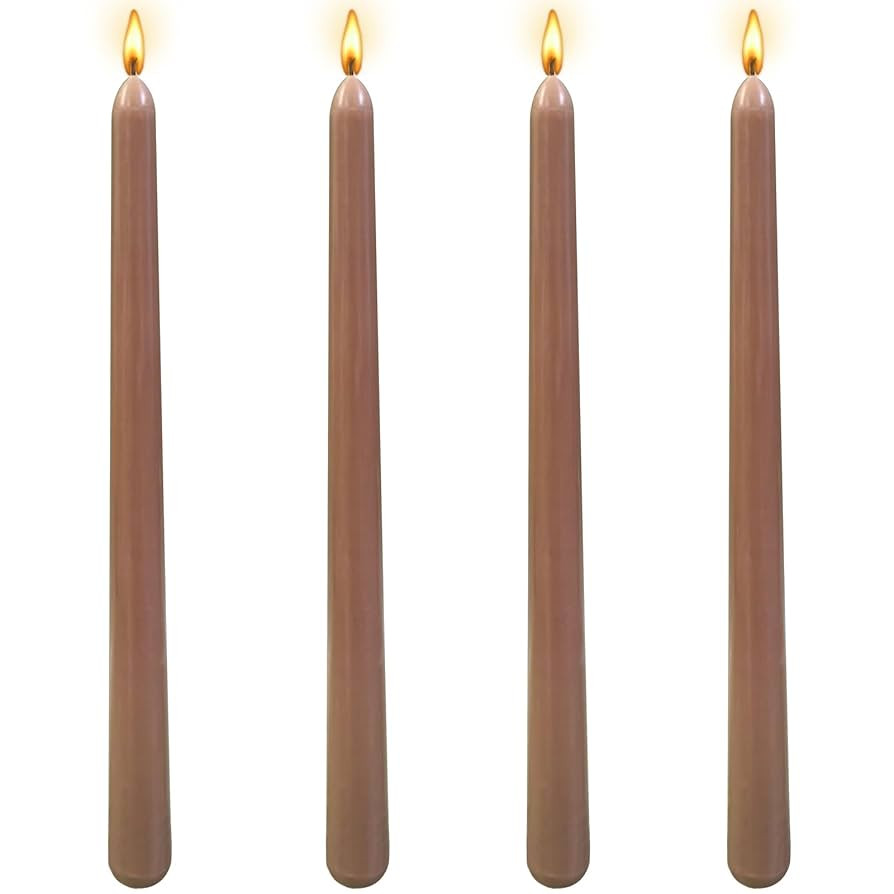 10 inch Brown Taper Candles-Set of 4 Taper Candles - Unscented Dripless and Smokeless,Tall Candle... | Amazon (US)