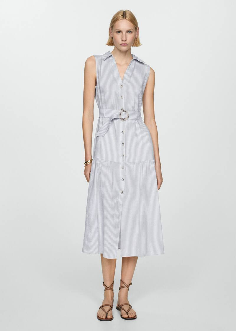 Belt shirt dress -  Women | Mango USA | MANGO (US)