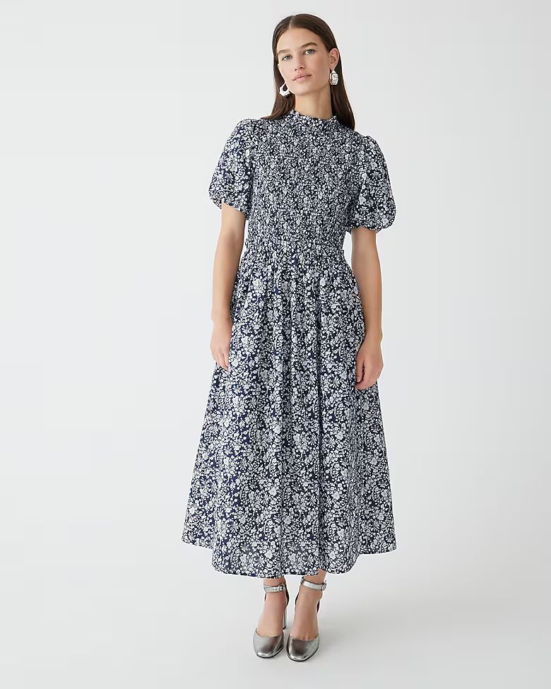 Smocked puff-sleeve dress in Liberty® Summer Blooms fabric | J.Crew US