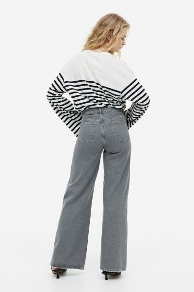Flared Regular Jeans - Gray - Ladies | H&M US | H&M (US + CA)