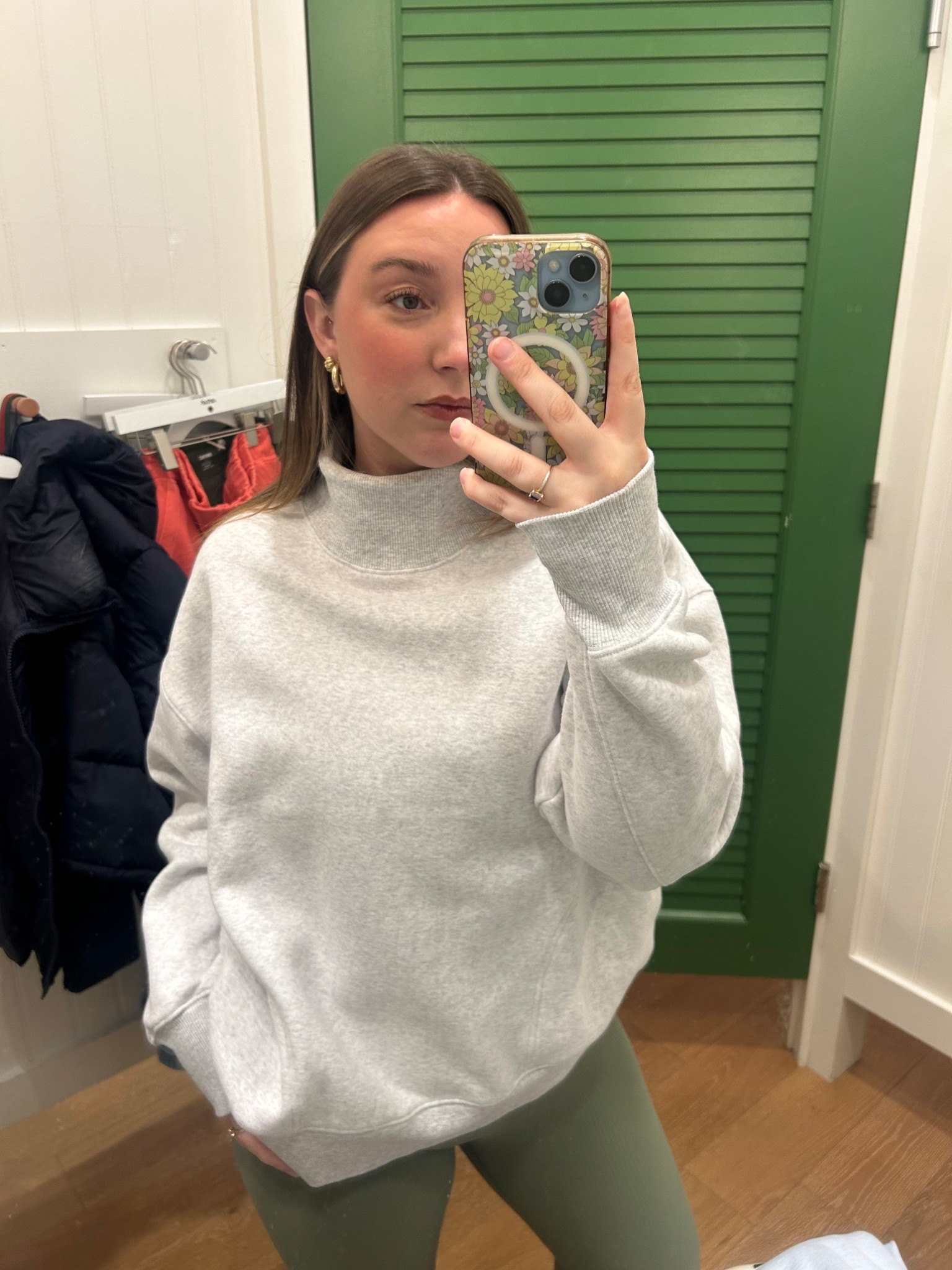 Aerie mock neck crew neck sweater. Wearing a size small 

#LTKMidsize #LTKootd #LTKvlog