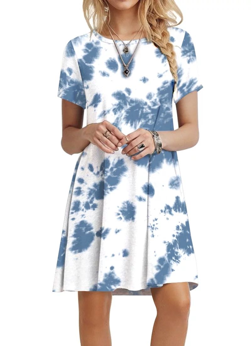 ppyoung Women's Summer Casual T-shirt Dresses Short Sleeve Boho Beach Dress - Walmart.com | Walmart (US)