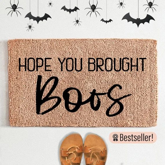 Hope You Brought Boos Funny Coir Flocked Doormat Halloween | Etsy | Etsy (US)