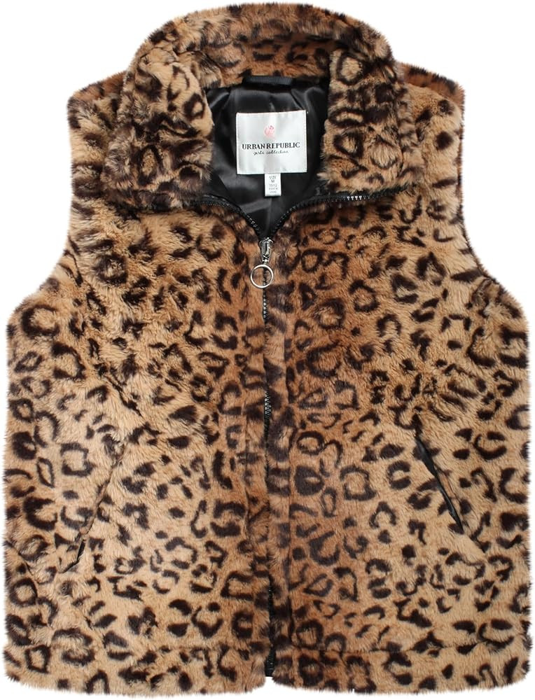 URBAN REPUBLIC Girls' Vest - Faux Shearling Fur Plush Teddy Coat Vest - Sherpa Fleece Sleeveless ... | Amazon (US)