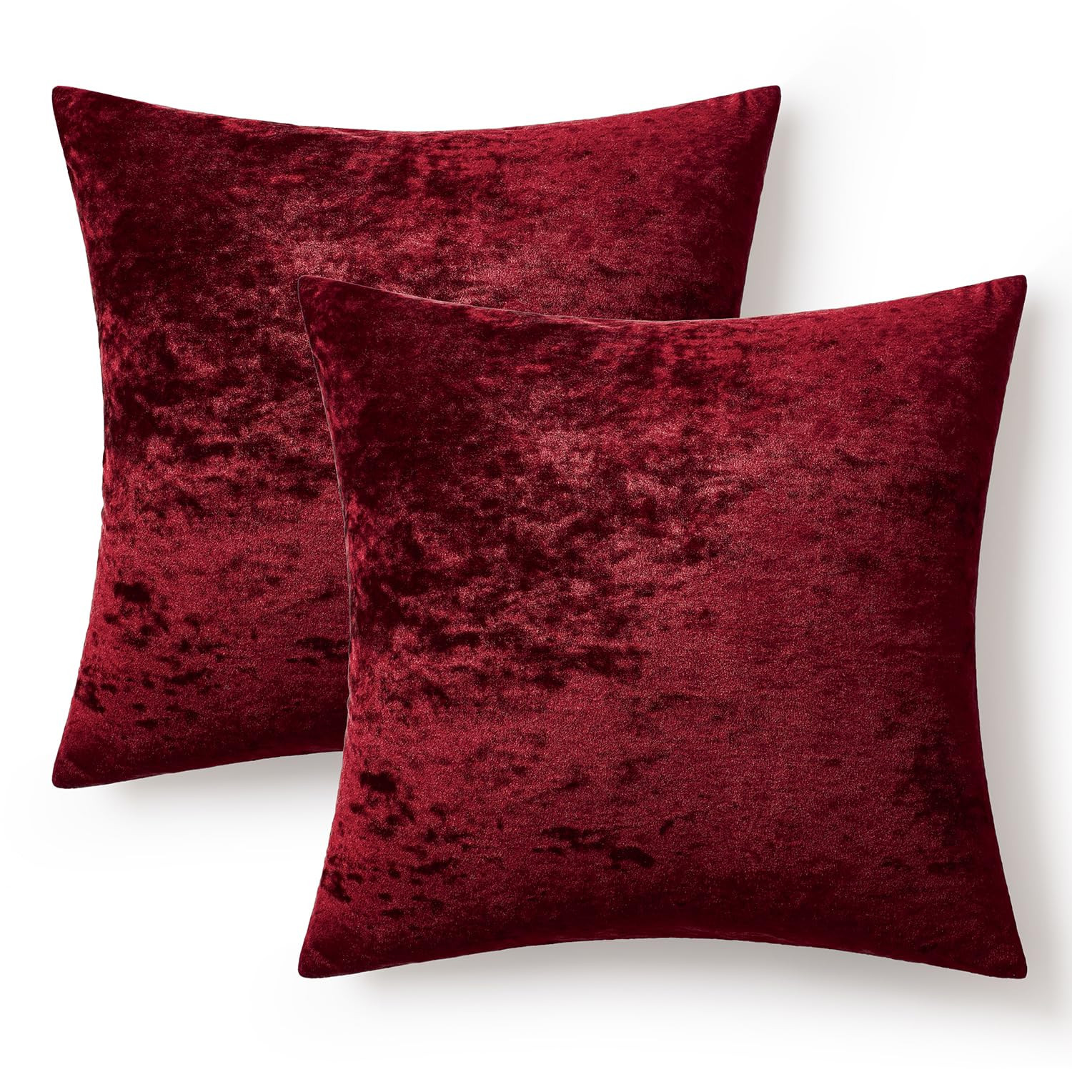 MIULEE Christmas Velvet Throw Pillow Covers Set of 2, Soft Neutral Decorative Pillow Cases with Luxurious Textured Vintage Cushion Covers for Home Decor Couch Sofa Bed,Burgundy 20x20 inch | Amazon (US)