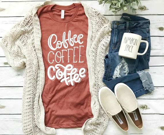 Coffee Shirt, women's clothing, clothing gift, pumpkin spice, womens shirt, graphic tee, funny sh... | Etsy (US)