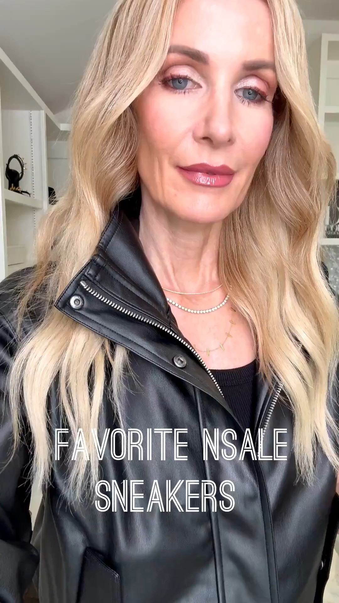 Favorite NSALE sneakers styled with a black leather jacket and classic jeans — such an easy way to make a casual outfit feel cool, polished, and fall-ready. I love how the sneakers add that sporty-chic touch without taking away from the elevated feel of the look. I’m wearing an XS in the jacket and a size 24 in the jeans. #NSale #LTKStyleTip #SneakerOutfit 

#LTKOver40#LTKSeasonal#LTKOver40 

 

#LTKootd