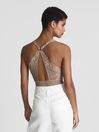 Reiss Mink Candy Sleeveless Lace Body | Reiss (UK)