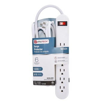 Utilitech 6-Outlet 1000 Joules 1875-Watt Ac Surge Protector with Lowes.com | Lowe's