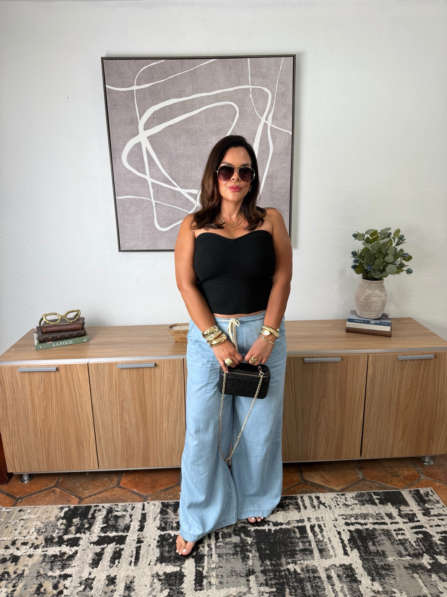 This outfit is giving clean girl aesthetic vibes! I’m wearing a black tube top from the Scoop The Devil Wears Prada line. The  drawstring elastic waist wide leg lightweight jeans are from the Jessica Simpson line.  

Top Size: M
Pants Size: M
Shoes Size: 9

#walmartstyle #springfashion

#LTKootd #LTKOver40 #LTKMidsize