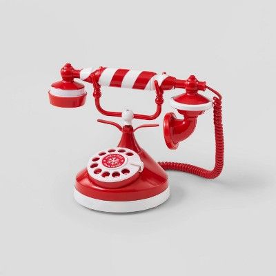 Animated Candy Striped North Pole Antique Telephone - Wondershop&#8482; | Target