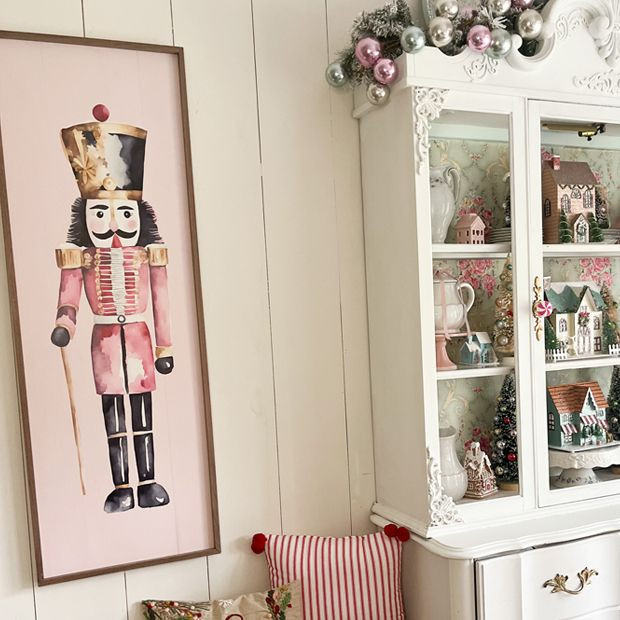 Pink Nutcracker Framed Wall Art | Antique Farm House