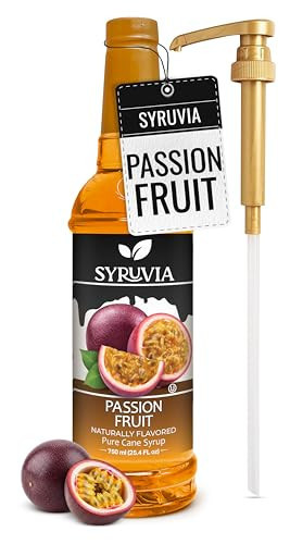 Syruvia Passion Fruit Syrup, Natural Flavors, Syrup for Drinks, Lattes, and Desserts – 25.4 fl oz, With Pump | Amazon (US)