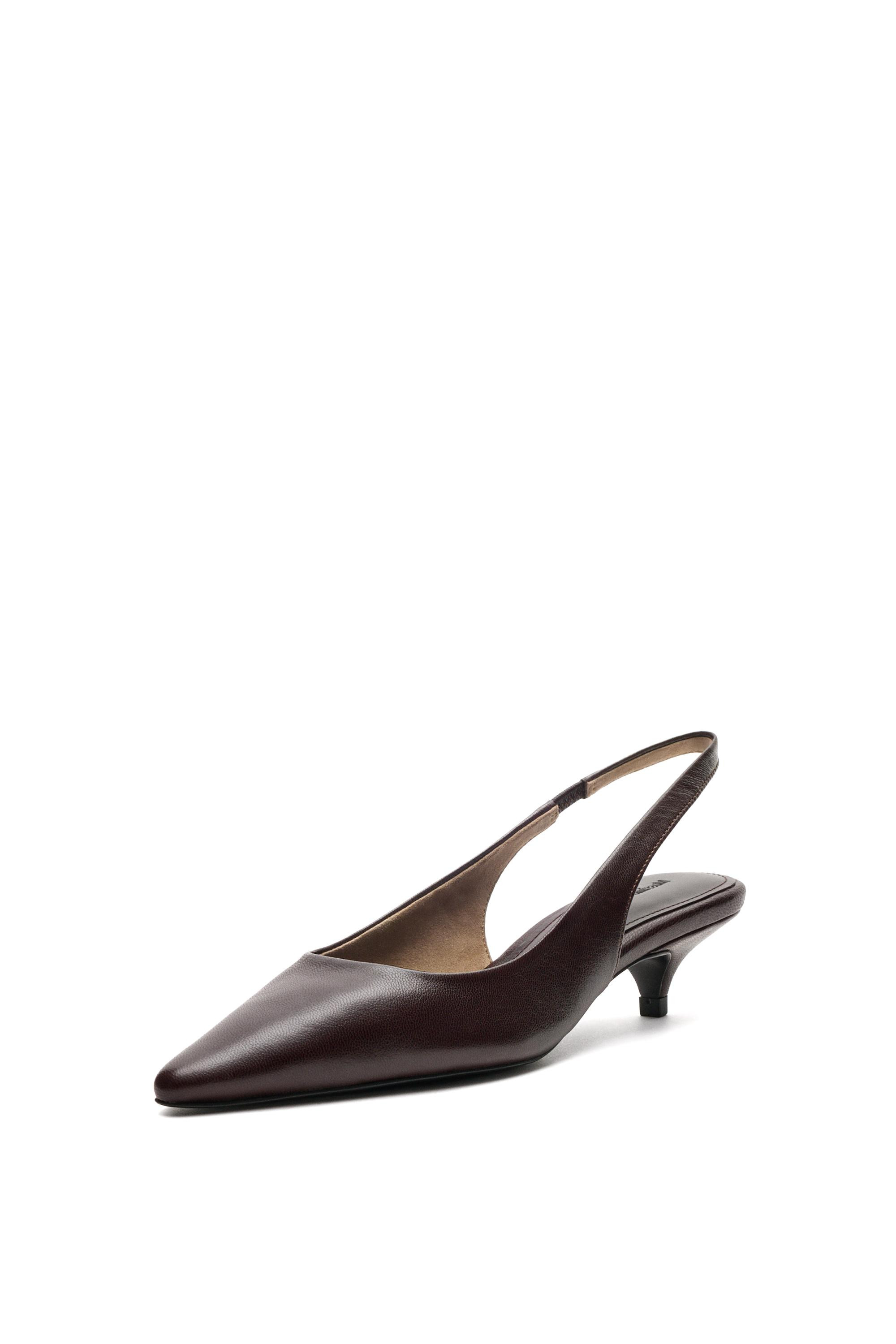 Slingback heel shoe - BROWN | Massimo Dutti US