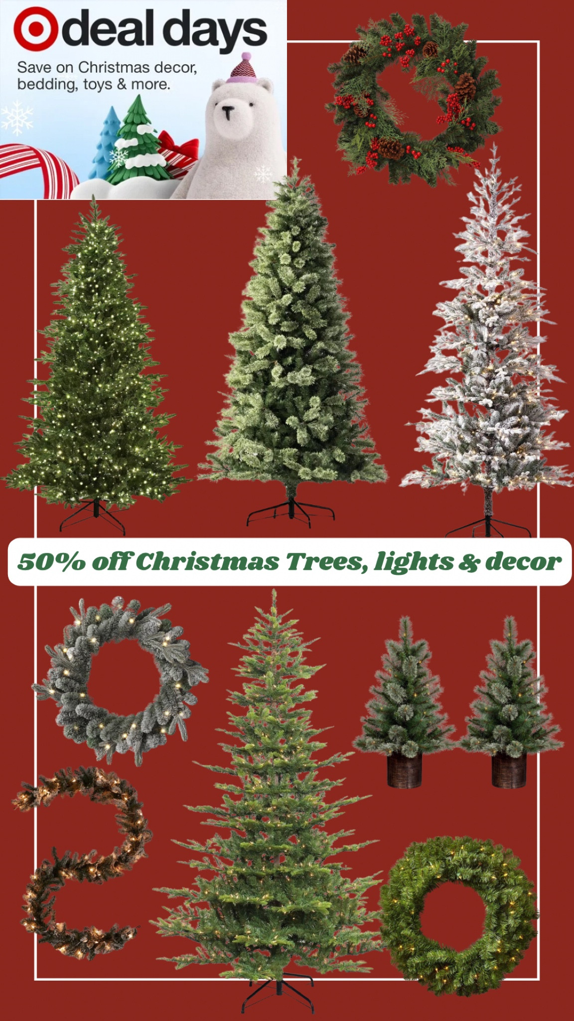 50% off Christmas trees, lights and decor! Amazing prices! 

#LTKSaleAlert #LTKSeasonal #LTKHoliday