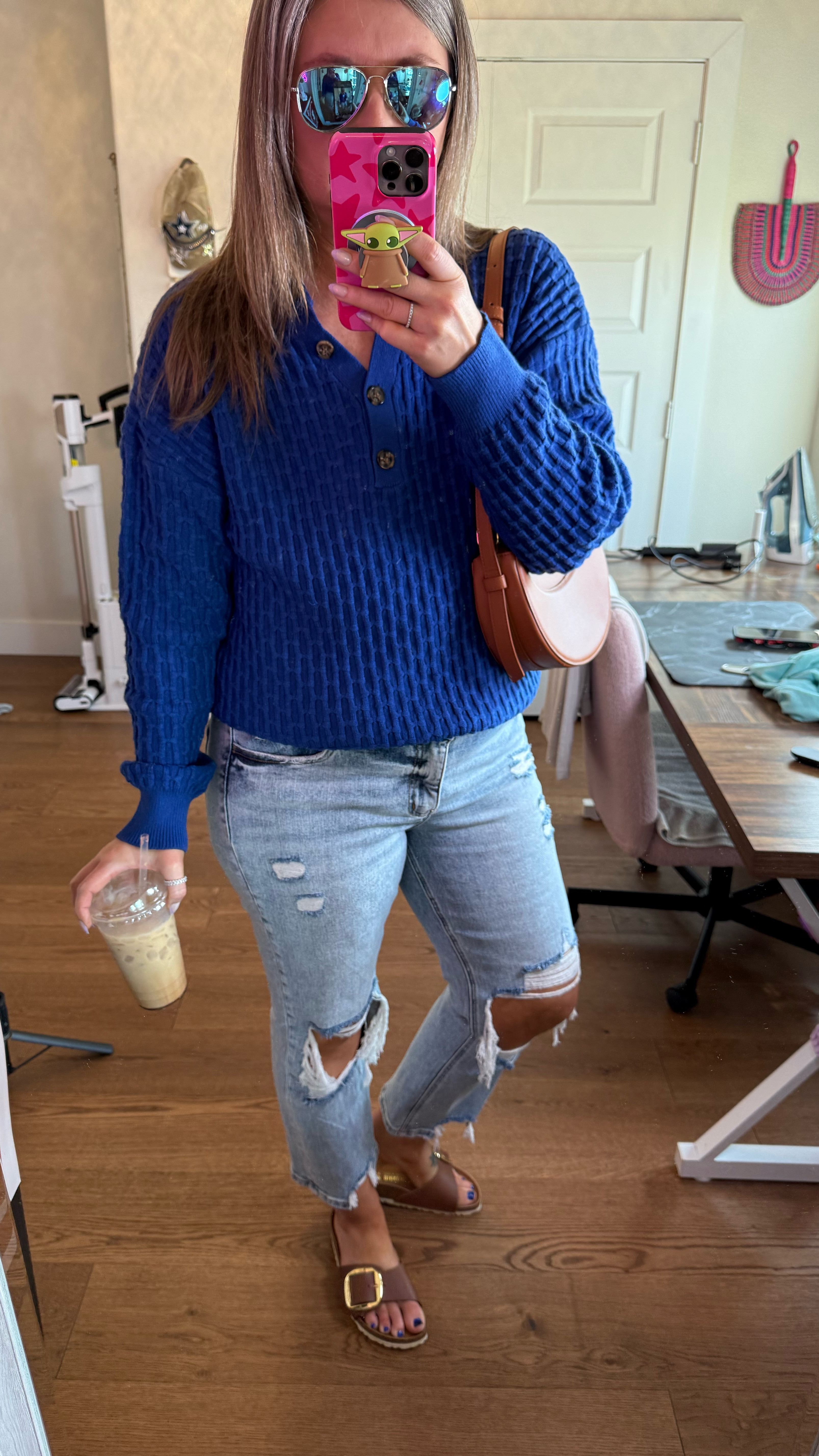 Day 14 of 30 Outfits in 30 Days – Cute, Comfy & Casual! A little put together, a little messy—but totally effortless! This bright blue textured sweater with button V-neck detail brings the perfect pop of color, paired with distressed cropped light-wash jeans that are as comfy as they are cute. Finished it off with fun jewelry and big buckle sandals for an easy, everyday look.

If you’re searching for bright and fun spring outfits, casual chic fashion, or comfy fits, this one’s for you! Who else loves a bold color moment? Let me know below! 👇💙

#SpringStyle #EffortlessFashion #ComfyAndChic #CasualSpringOutfits #EverydayStyle

#LTKMidsize #LTKOver40 #LTKSpringSale