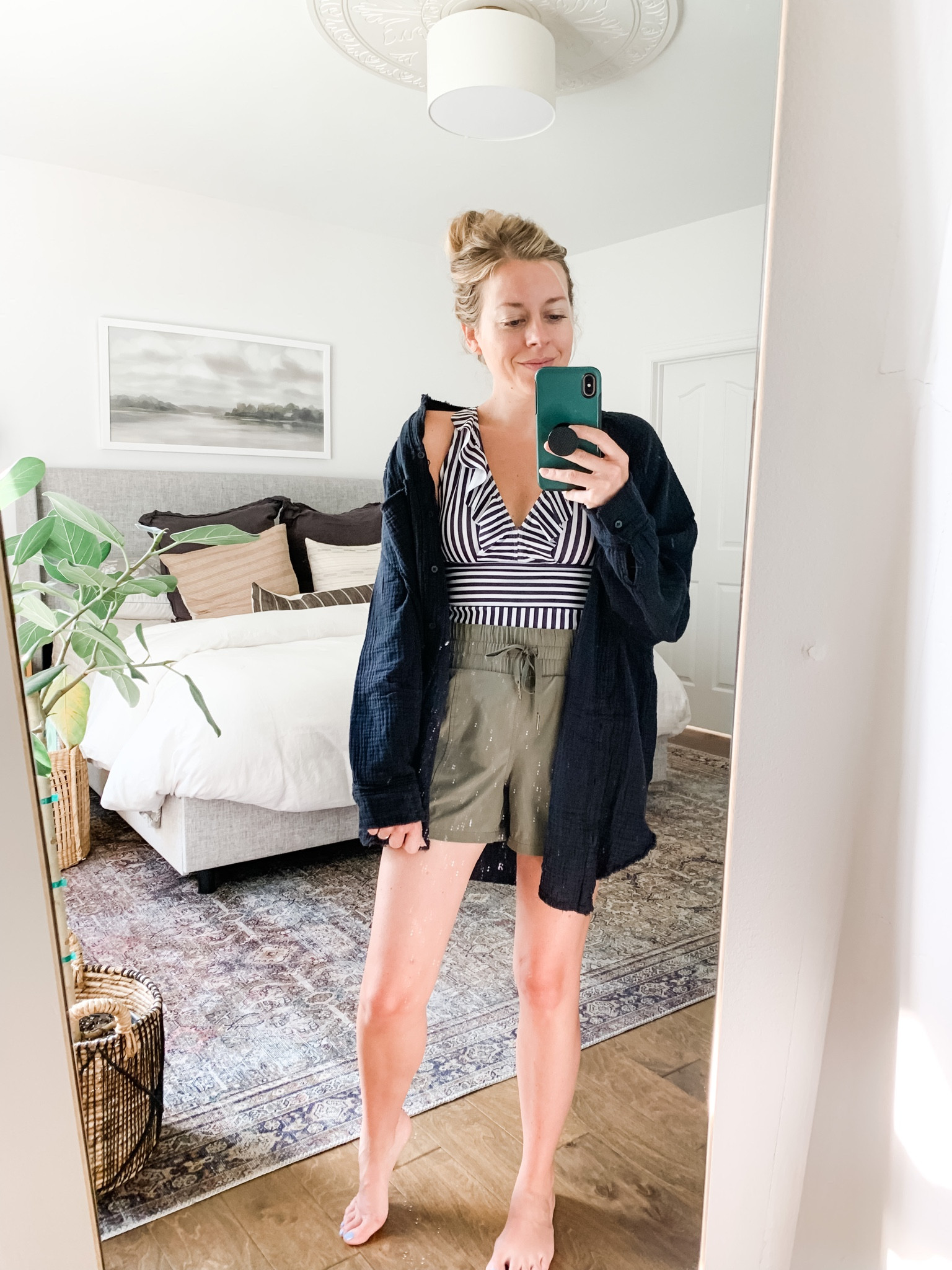 Digging Aerie’s swim to pool party cover ups! Just got this black lightweight button down and now I want one in every color. Black and white stripe suit from Amazon and still love these target quick dry shorts. Wear them all the time. 

#LTKstyletip #LTKSeasonal #LTKswim
