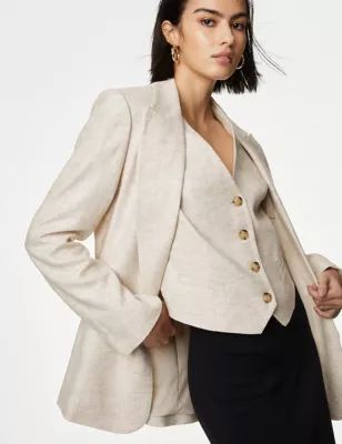 Linen Blend Relaxed Single Breasted Blazer | Marks & Spencer (UK)