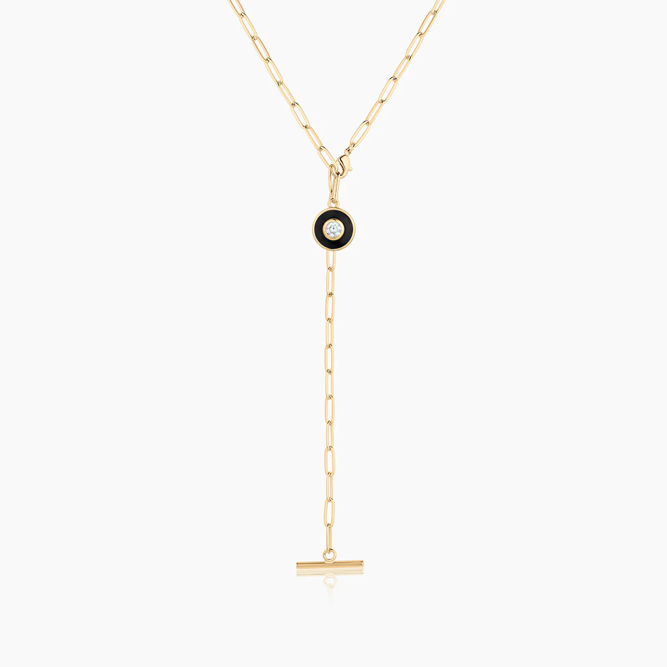 Olivet Black Enamel Lariat Necklace | Thatch