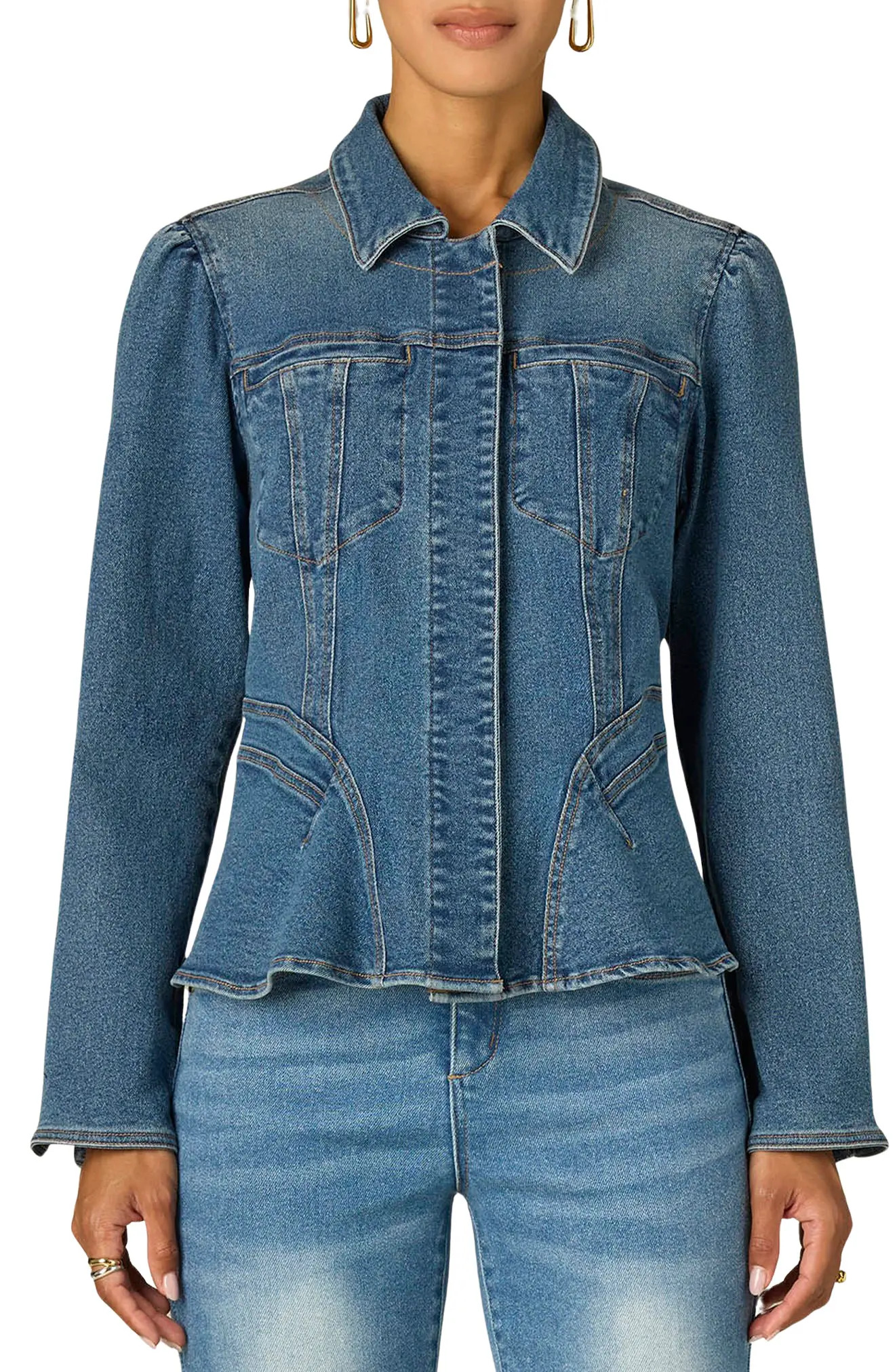 Wit & Wisdom Peplum Denim Jacket (Women) | Nordstrom | Nordstrom