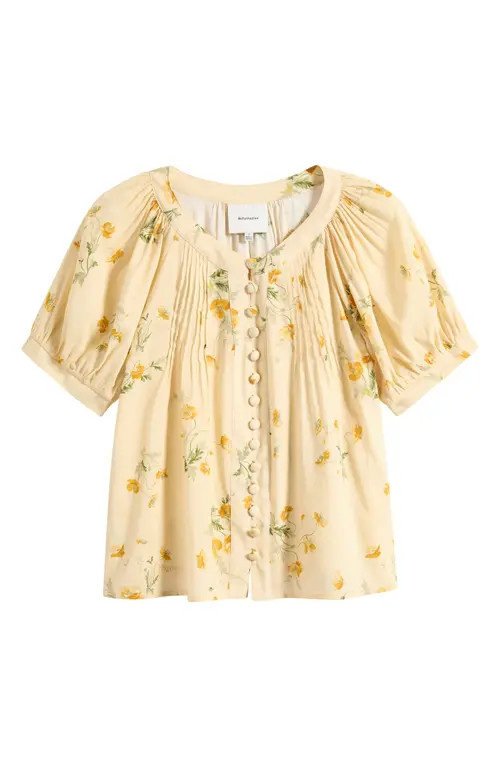 Reformation Calia Floral Cotton Blend Top in Mercy at Nordstrom, Size Large | Nordstrom