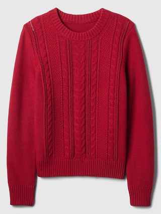 Cable-Knit Crewneck Sweater | Gap Factory