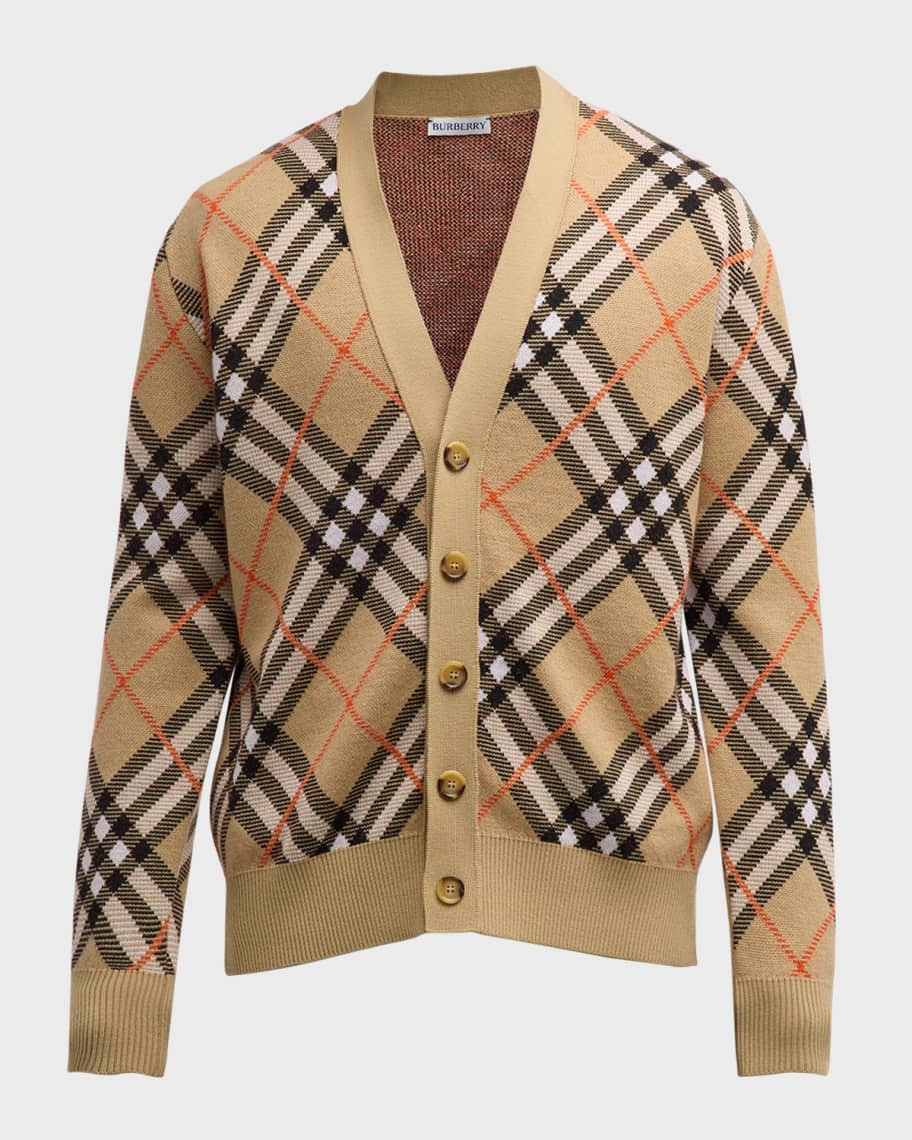 Burberry Men's Vintage Check Cardigan | Neiman Marcus