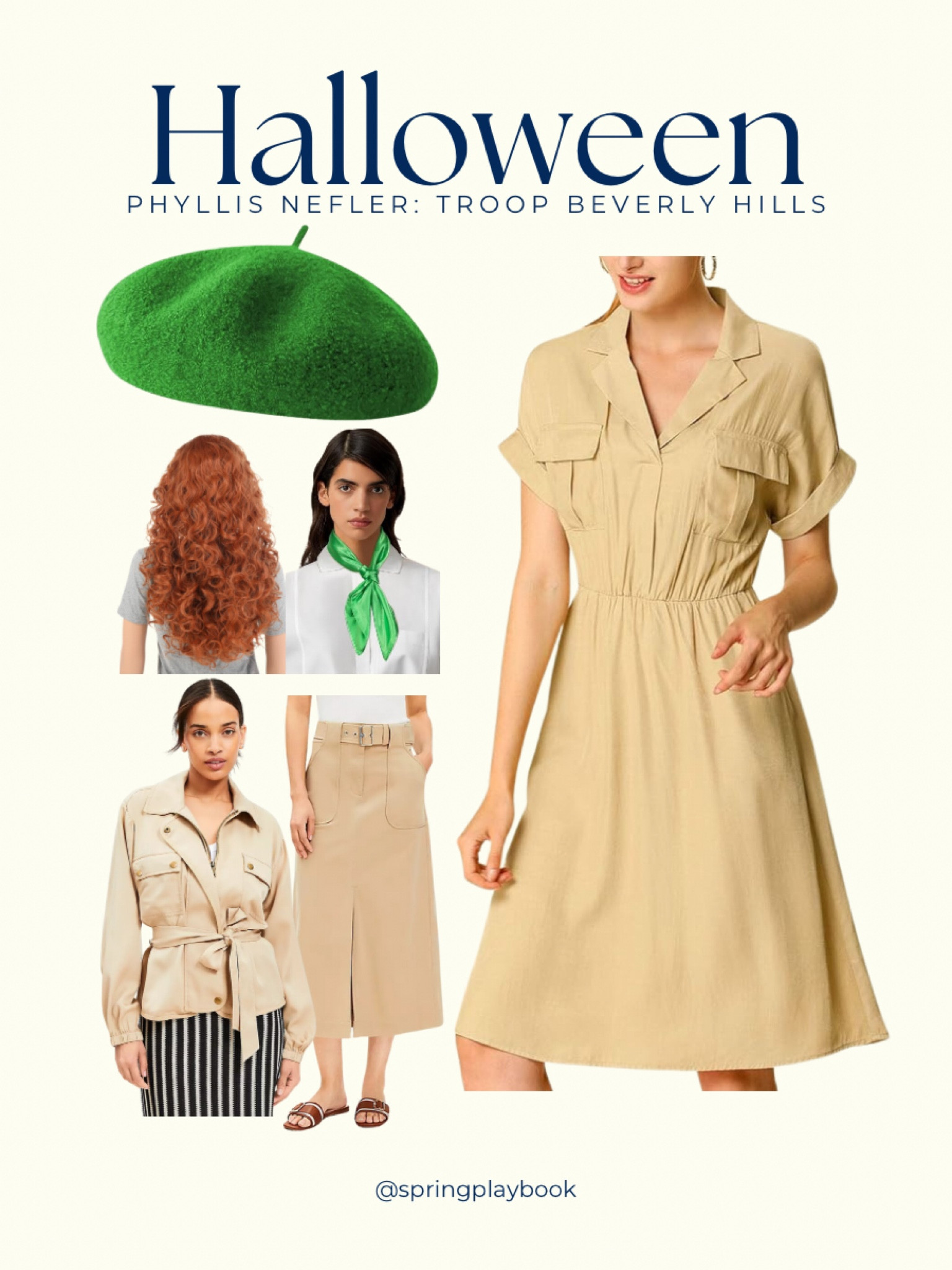 Halloween Costume Inspo: Phyllis Nefler from Troop Beverly Hills. 

She has so many iconic looks, but I think the key here is the wig, if you don’t already have red, curly hair. 

Do you have beige and khaki items in your closet? Add a beret and neck scarf and you’re set. Troop Beverly Hills is a darker green, so opt for a bright Kelly green to spring-ify it!

#createdcolorful #createdcolorfulspring #hocspring #tcispring #pcaspring #lightspring #warmspring #truespring #brightspring #clearspring #paintboxspring #bluespring

#LTKParties #LTKSeasonal #LTKHalloween