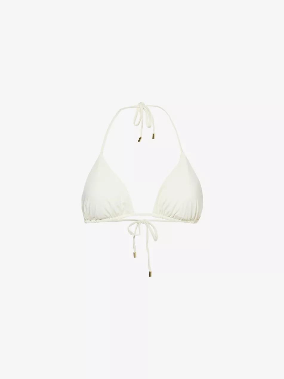 Palma triangle stretch-recycled nylon bikini top | Selfridges