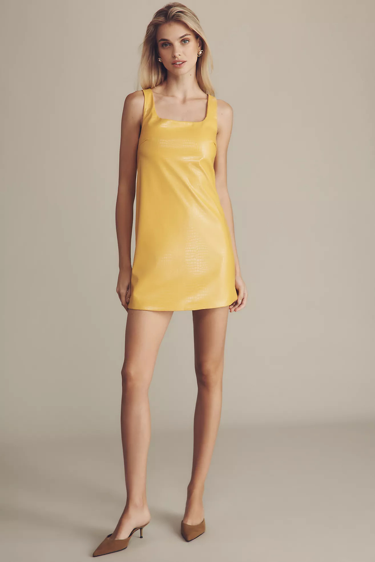 Siempre x Anthropologie Faux Leather Mini Dress | Anthropologie (US)