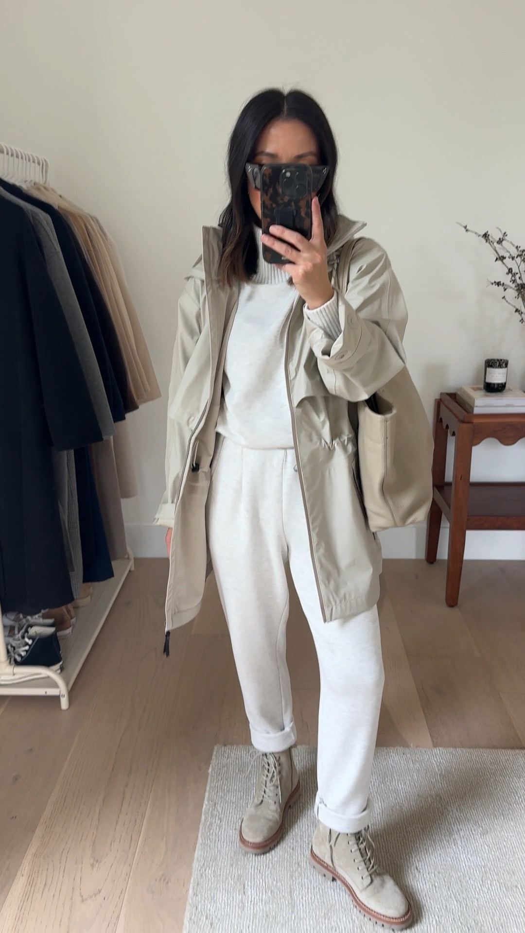 Varley rolled cuff pants multiple ways. A wardrobe staple of mine for years. Comfortable, elevated & great quality. 

Varley rain jacket xs
Varley turtleneck pullover xs
Varley cuff pants xs 26” inseam
Vince Boots 5.5
Cuyana Easy tote small in Stone
Celine sunglasses 

Fall outfits, winter outfits, petite style, athleisure 

#LTKPetite #LTKHoliday #LTKSeasonal