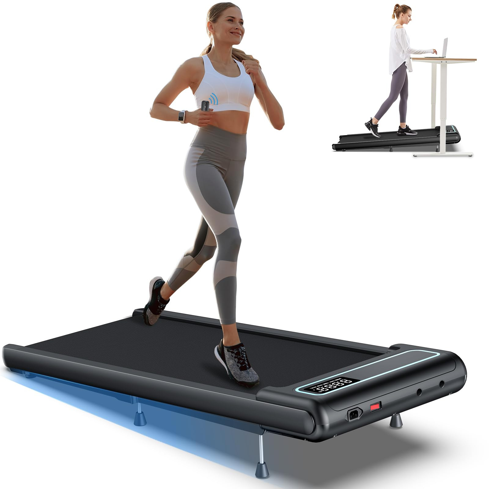 10% Incline Under Desk Walking Pad, 2.5HP Low Noise Treadmill for Home Office Apartment, 3 in 1 L... | Amazon (US)